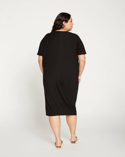 Universal Standard Teresa Liquid Jersey V-Neck Dress - Black