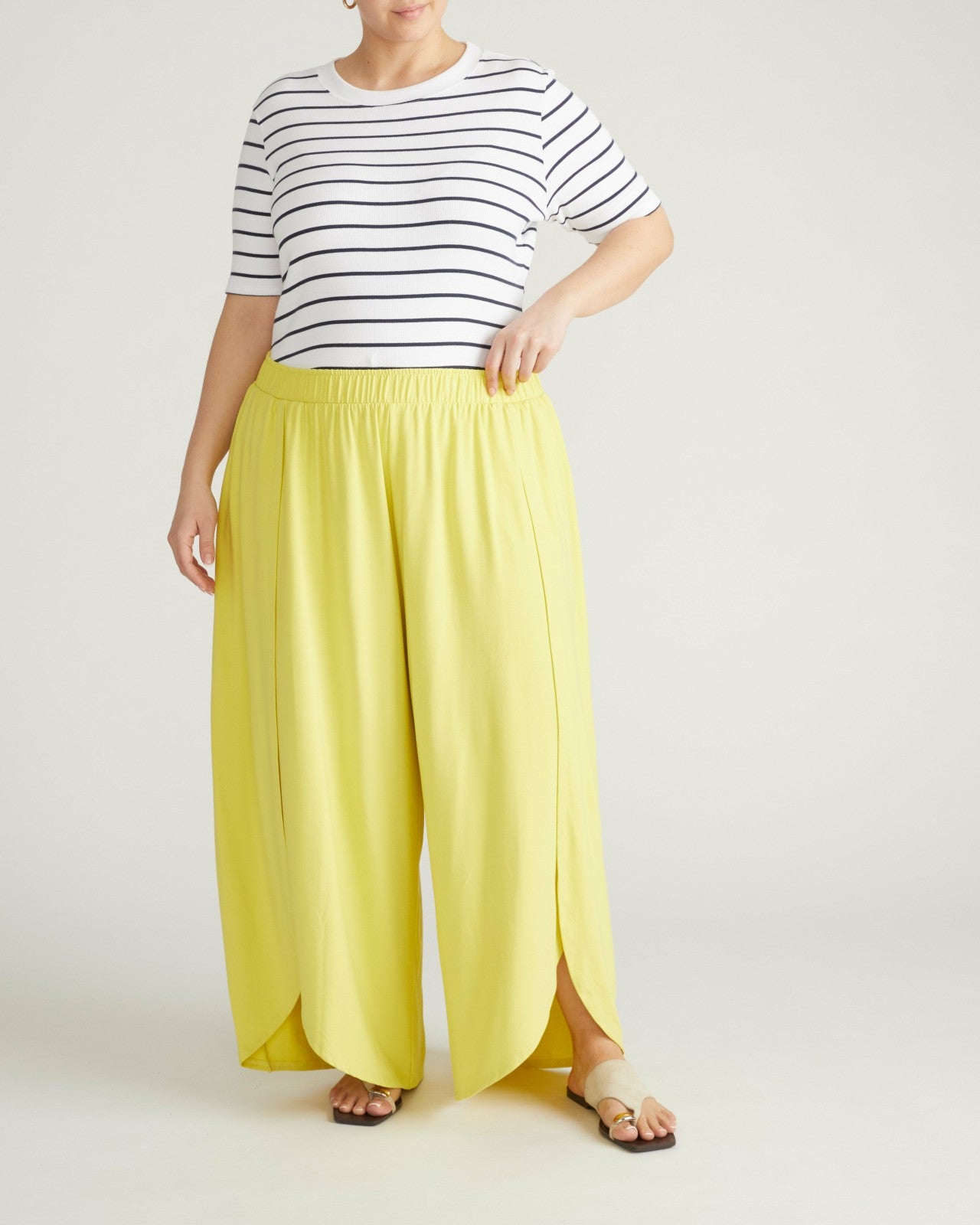 Universal Standard Classic Ribbed Tee - Nautical Navy Stripe