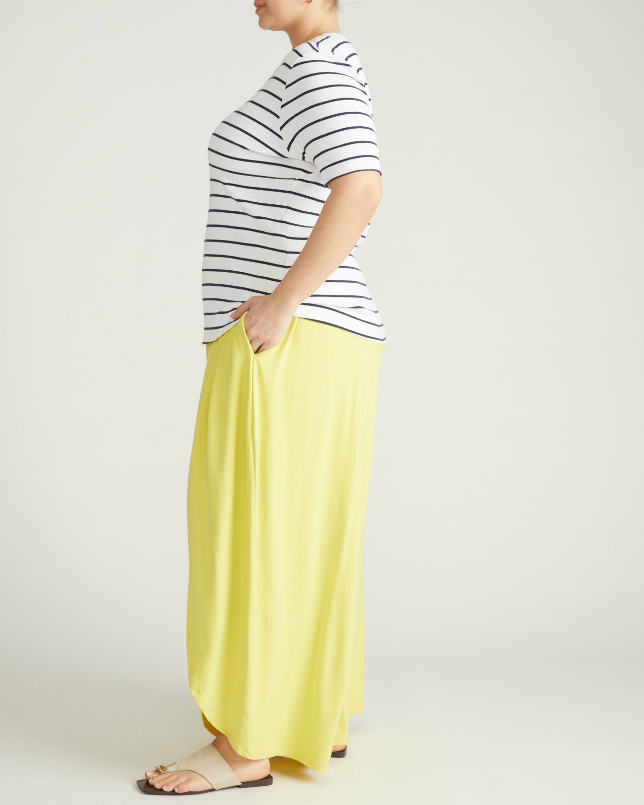 Universal Standard Classic Ribbed Tee - Nautical Navy Stripe