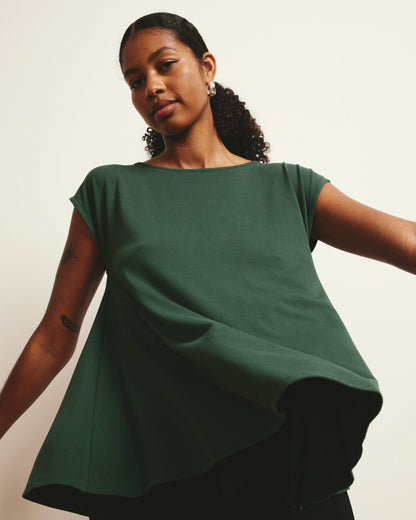 Universal Standard Heatwave Divine Jersey Flared Top - Conifer