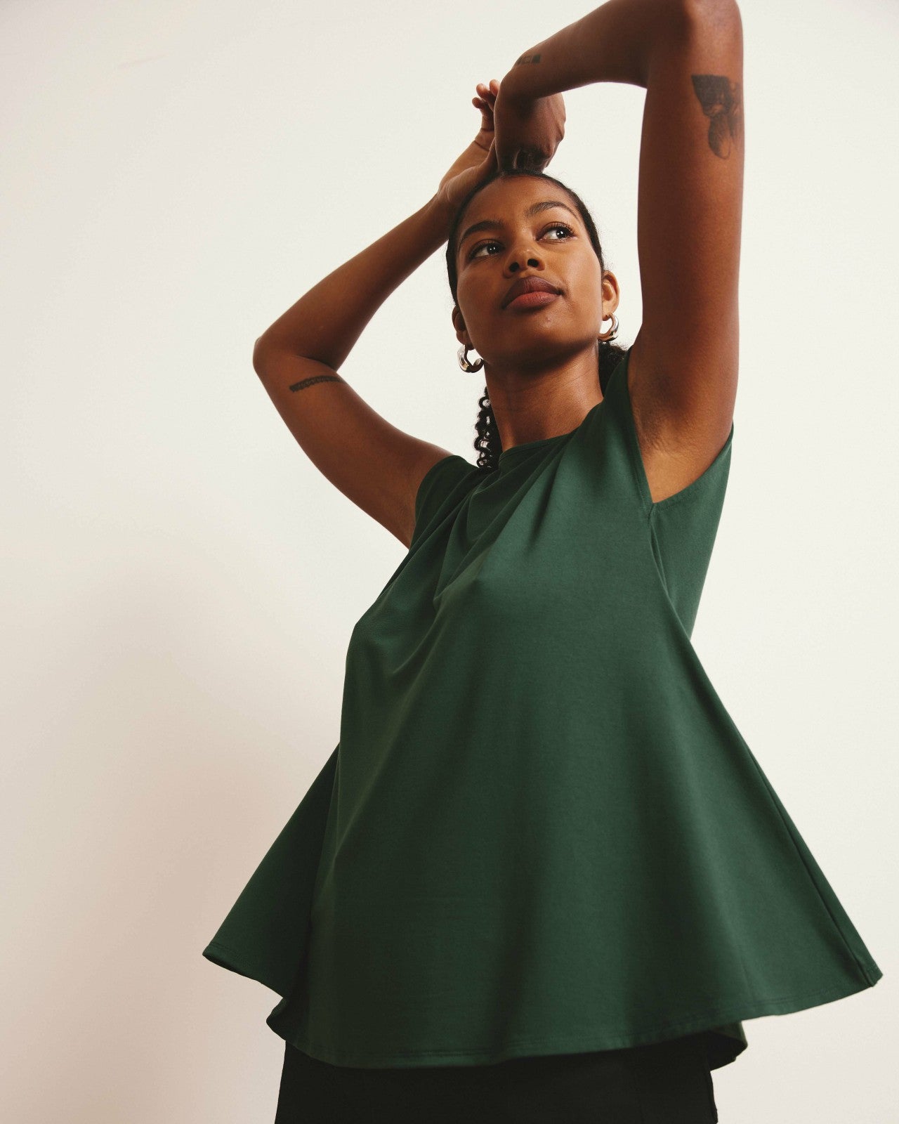 Universal Standard Heatwave Divine Jersey Flared Top - Conifer