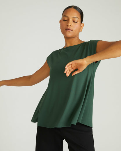 Universal Standard Heatwave Divine Jersey Flared Top - Conifer