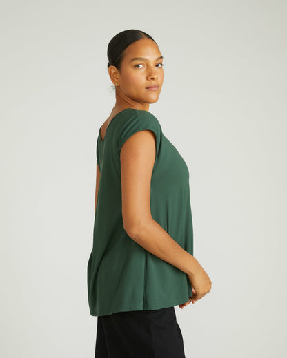 Universal Standard Heatwave Divine Jersey Flared Top - Conifer
