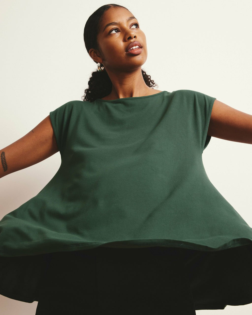 Universal Standard Heatwave Divine Jersey Flared Top - Conifer