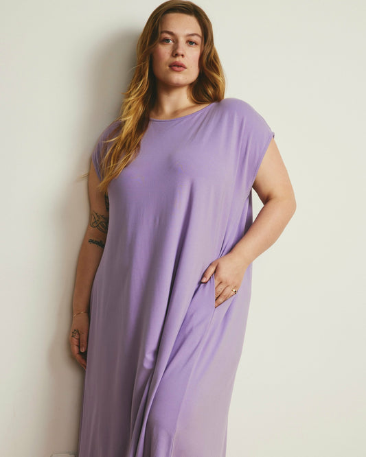 Universal Standard Capri Divine Jersey Flared Dress - Spring Iris