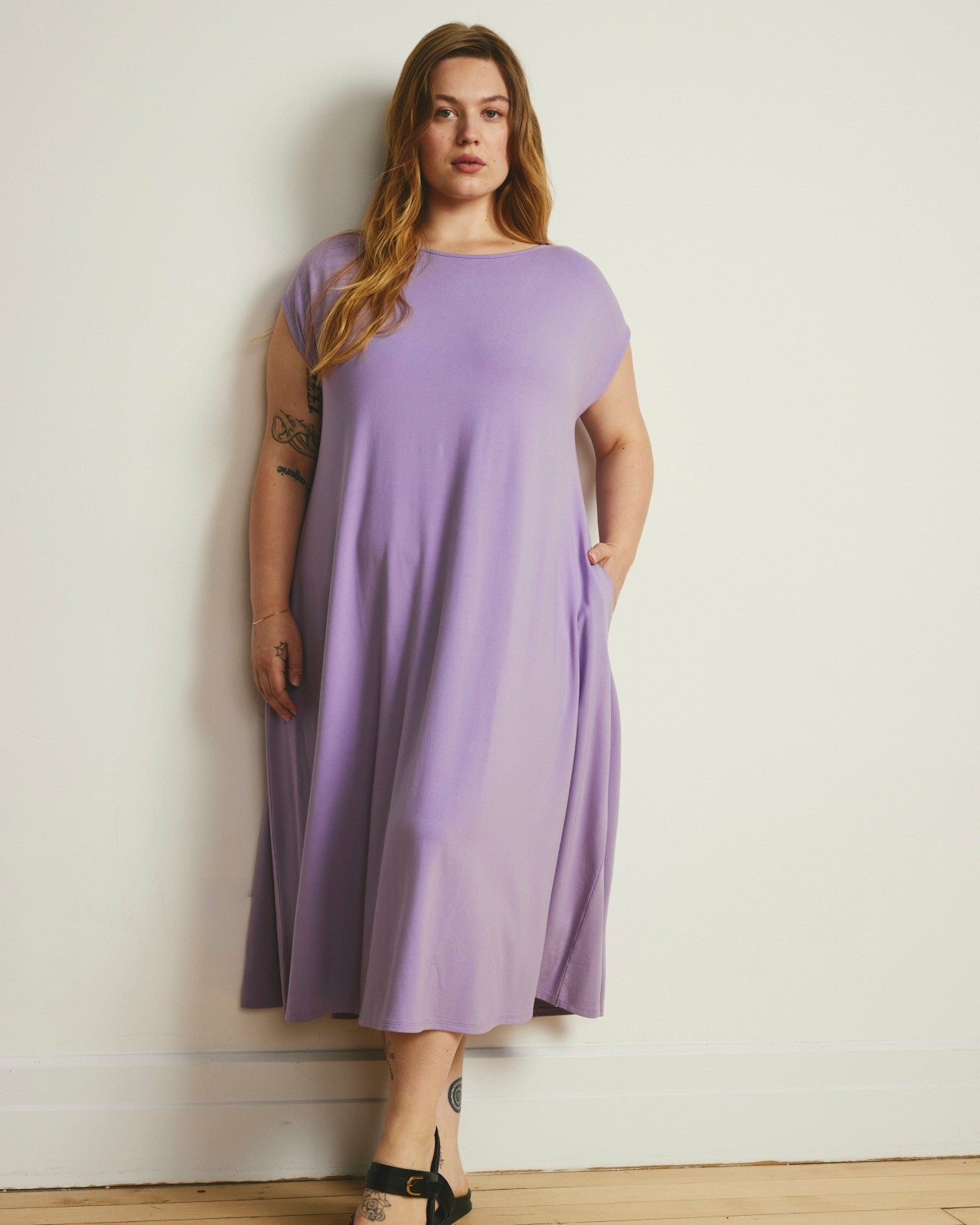 Universal Standard Capri Divine Jersey Flared Dress - Spring Iris