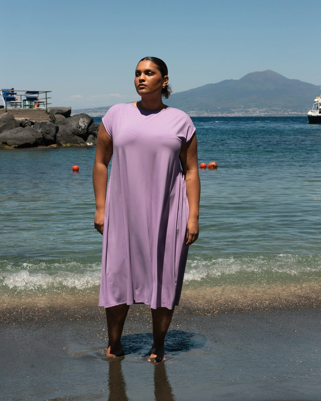 Universal Standard Capri Divine Jersey Flared Dress - Spring Iris