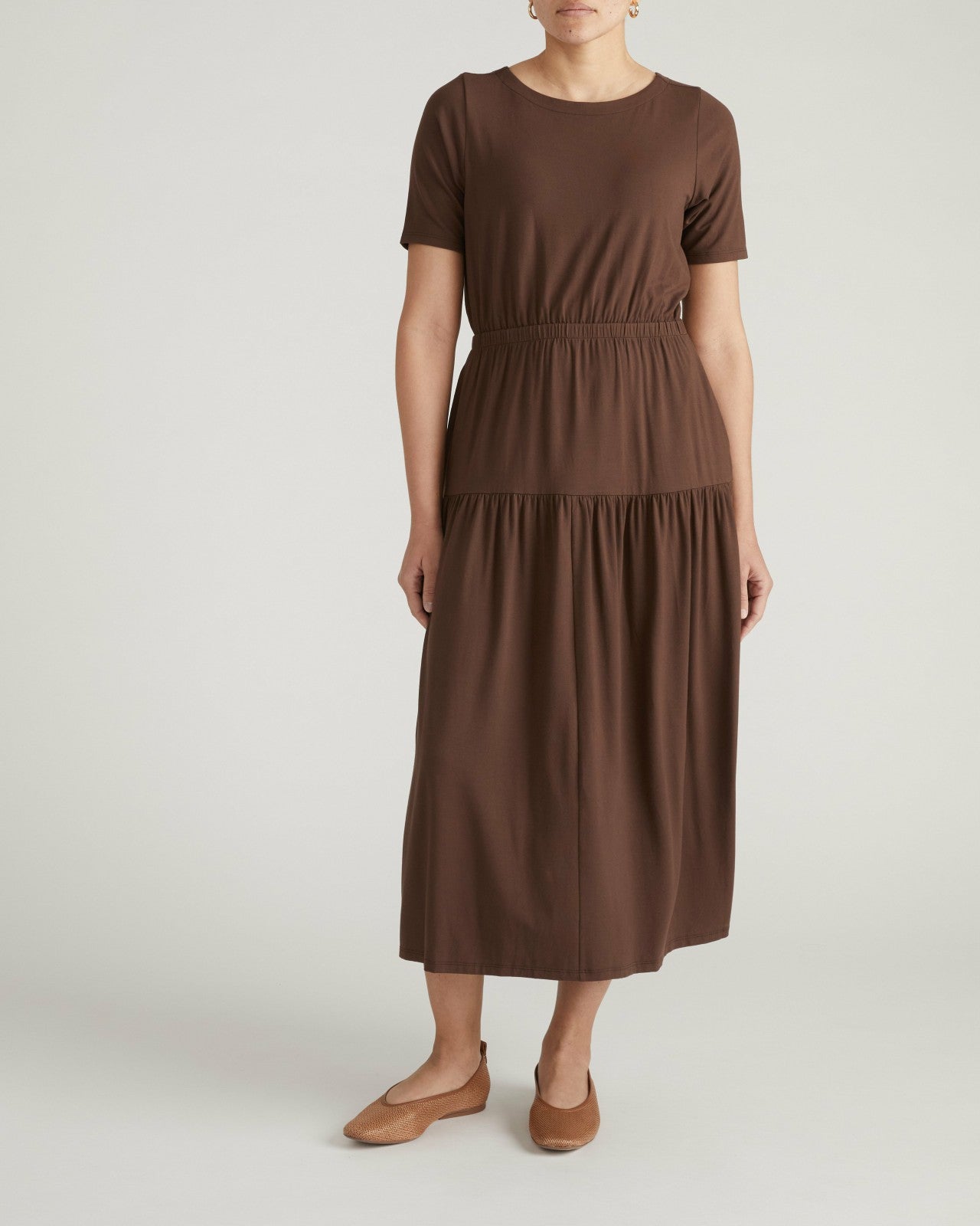 Universal Standard Thea Divine Jersey Midi Dress - Peppercorn