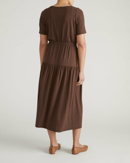 Universal Standard Thea Divine Jersey Midi Dress - Peppercorn