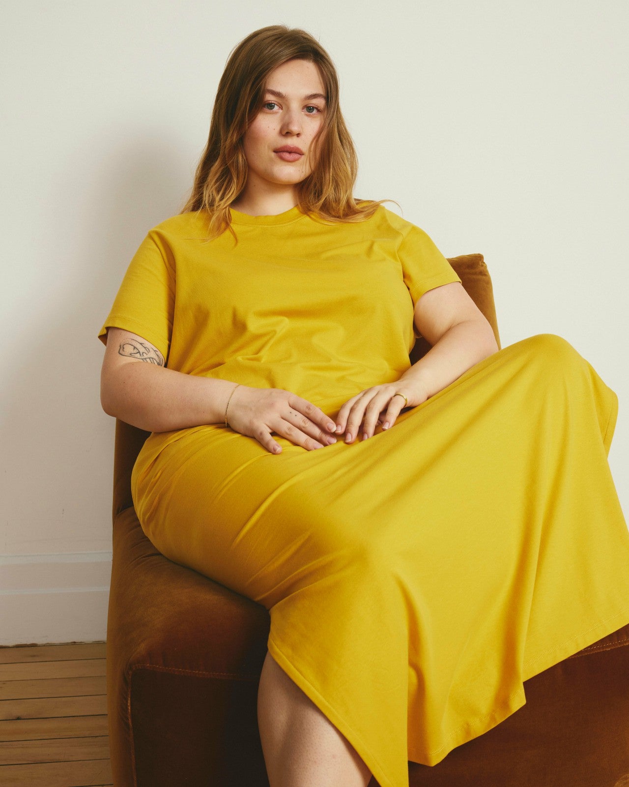 Universal Standard Halie Maxi T-Shirt Dress - Goldenrod