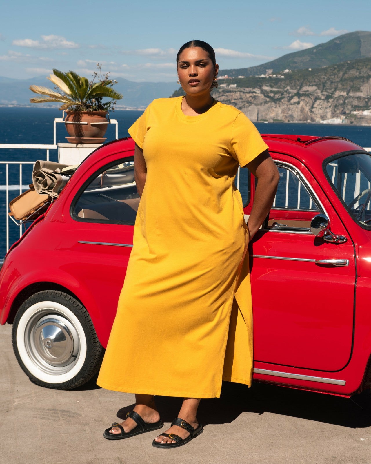 Universal Standard Halie Maxi T-Shirt Dress - Goldenrod