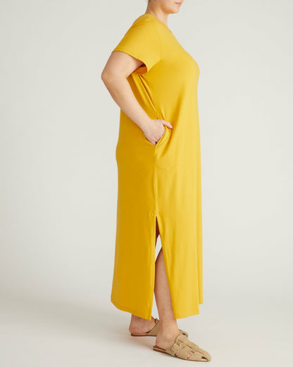 Universal Standard Halie Maxi T-Shirt Dress - Goldenrod
