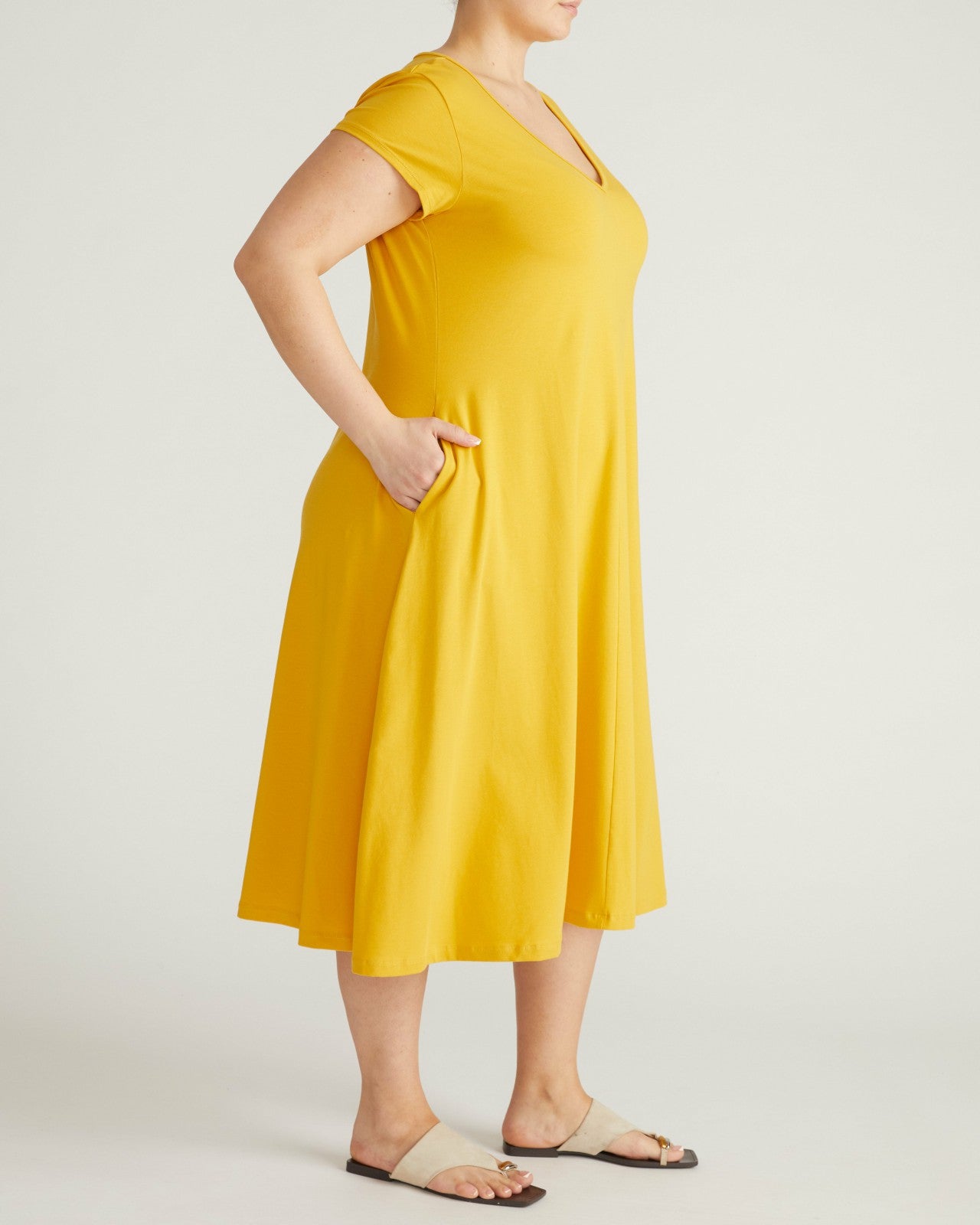Universal Standard Danna Jersey Dress - Goldenrod