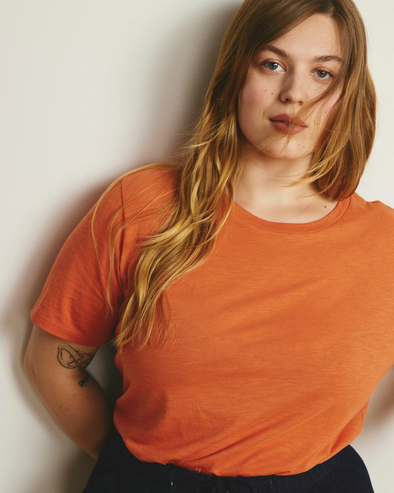 Universal Standard Light-As-Air Tee Rex - Italian Orange
