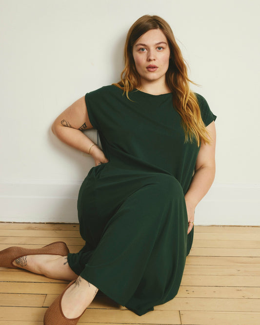 Universal Standard Capri Divine Jersey Flared Dress - Conifer