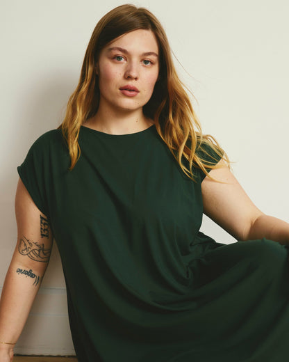 Universal Standard Capri Divine Jersey Flared Dress - Conifer