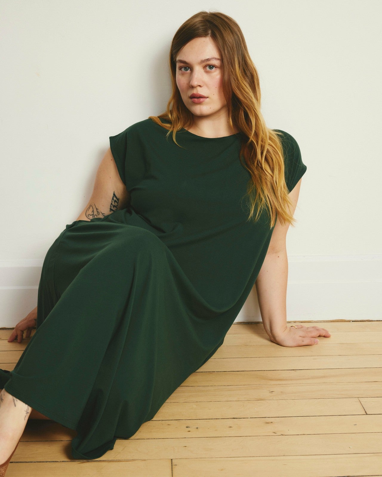 Universal Standard Capri Divine Jersey Flared Dress - Conifer