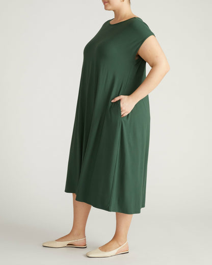 Universal Standard Capri Divine Jersey Flared Dress - Conifer