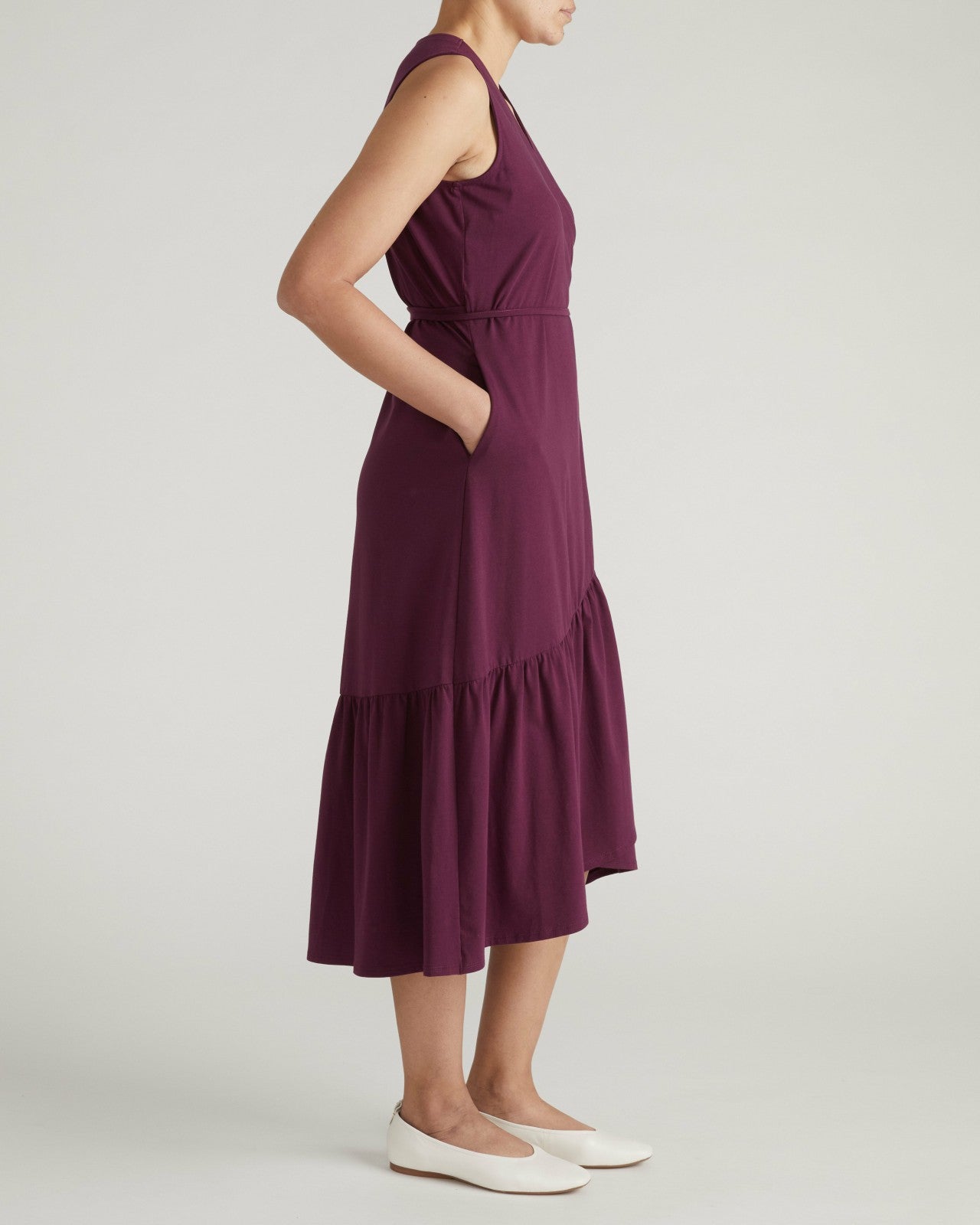 Universal Standard Tiered Twirl Wrap Dress - Gamay