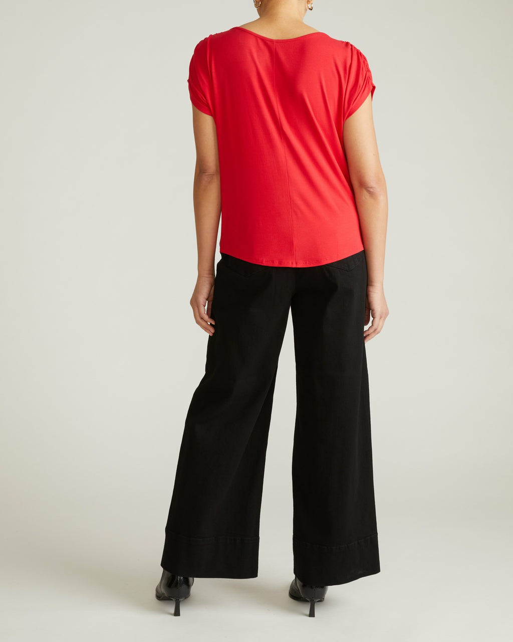 Universal Standard Helena Divine Jersey Gathered Tee - Lipstick