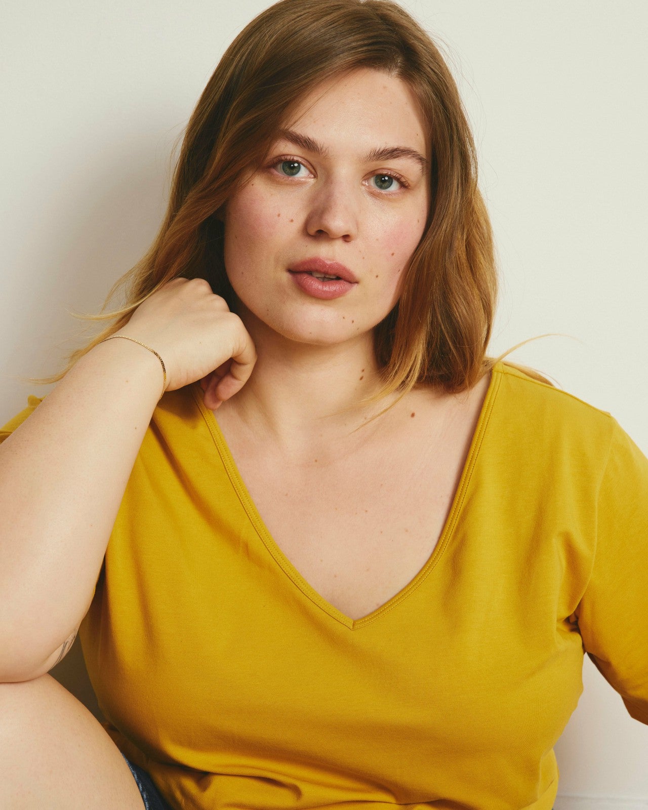 Universal Standard Double V Tee - Goldenrod