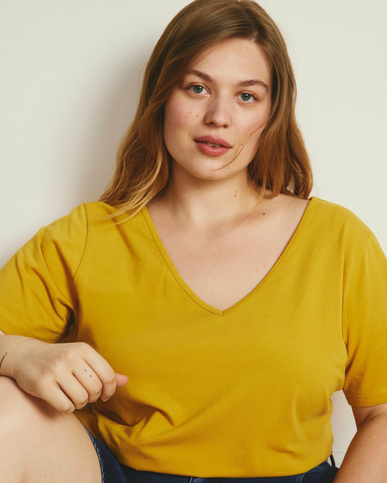 Universal Standard Double V Tee - Goldenrod