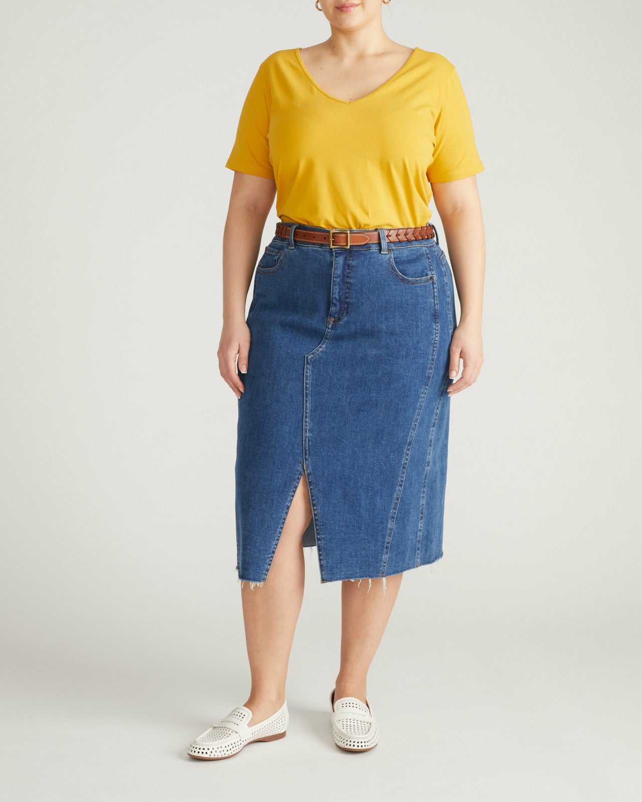 Universal Standard Double V Tee - Goldenrod