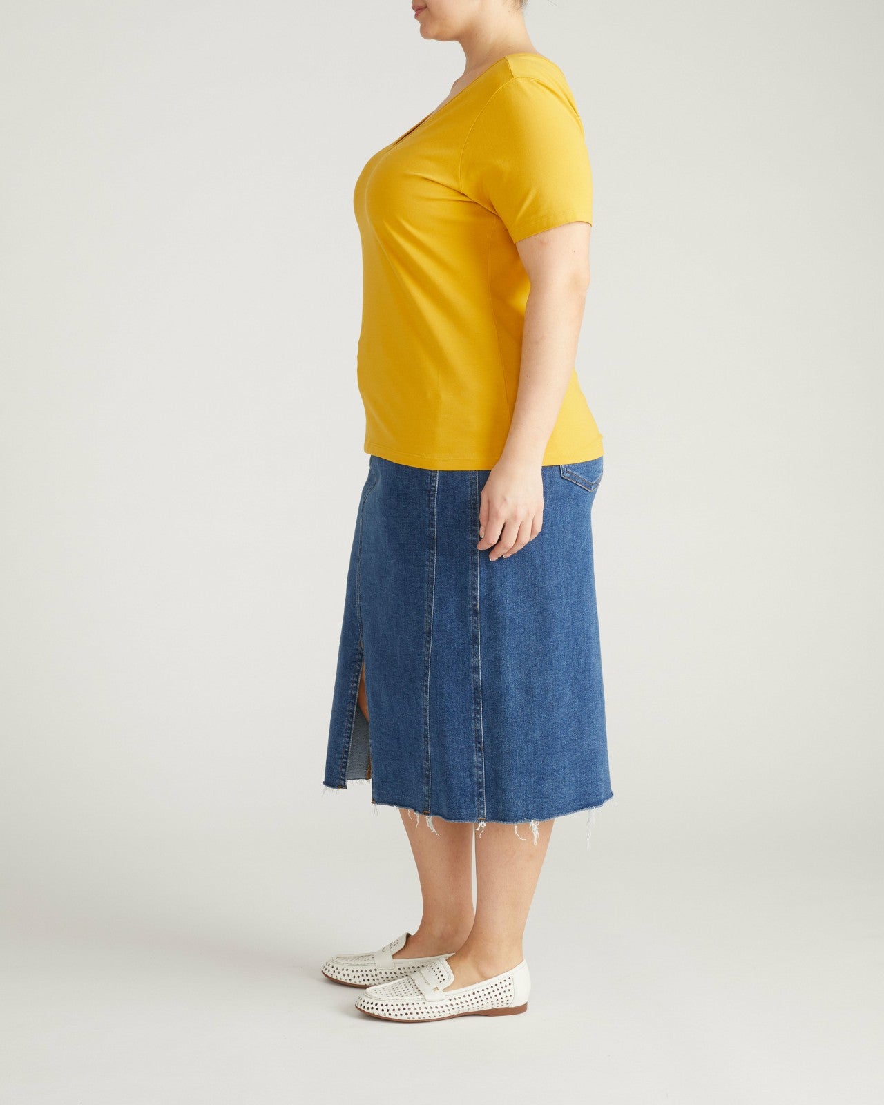 Universal Standard Double V Tee - Goldenrod