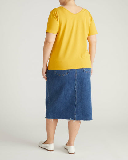 Universal Standard Double V Tee - Goldenrod