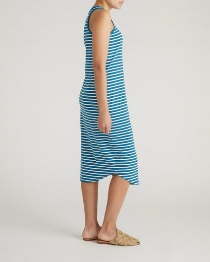 Universal Standard Cai High Neck Tank Dress - Ink Blue/White Stripe