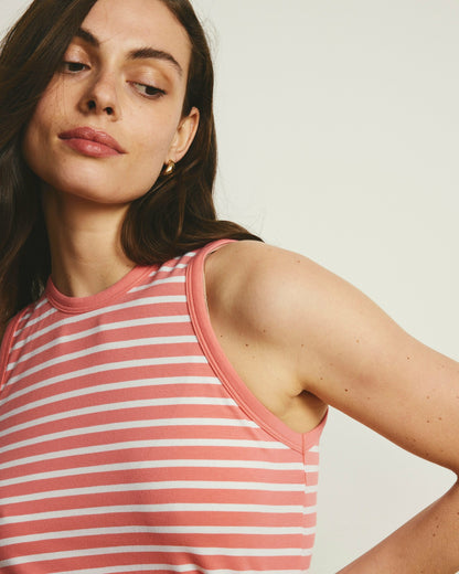 Universal Standard Cai High Neck Tank - Portrait Pink/White Stripe