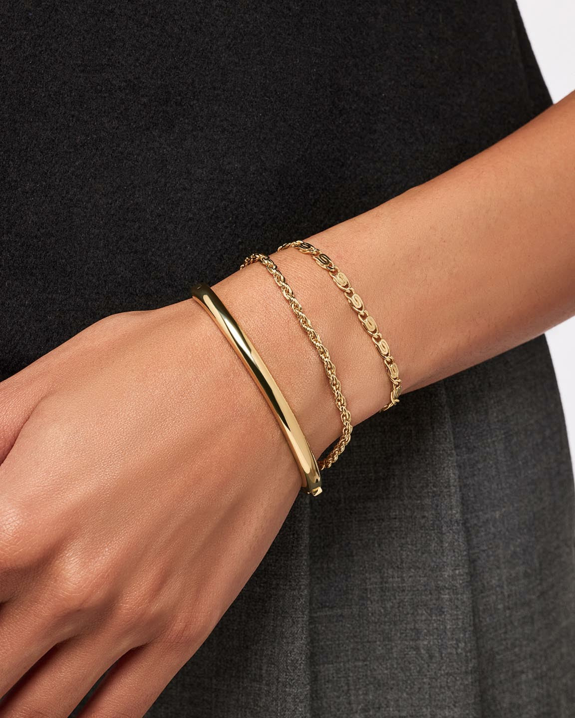 Universal Standard Ana Luisa Bangle Bracelet - Brynley Two Tone