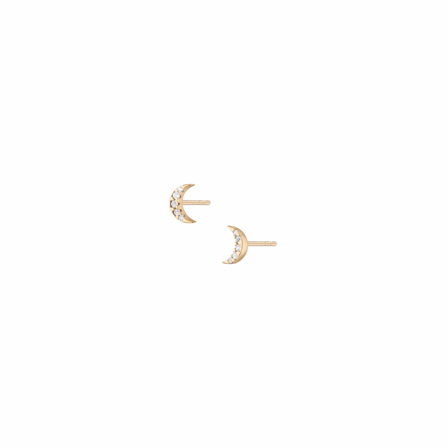 Universal Standard Aurate Lab Grown White Sapphire Moon Stud Earrings