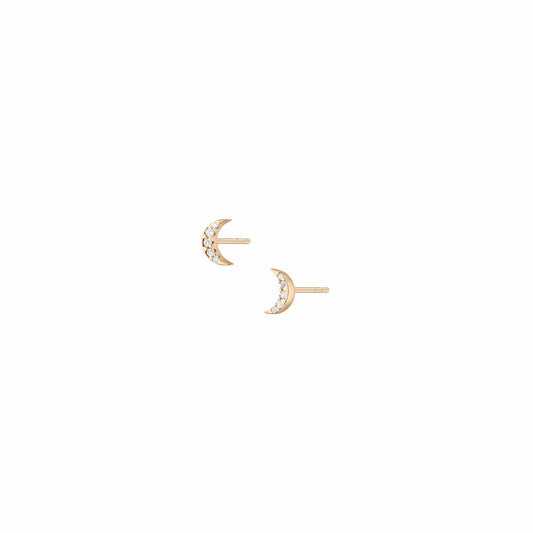 Universal Standard Aurate Lab Grown White Sapphire Moon Stud Earrings