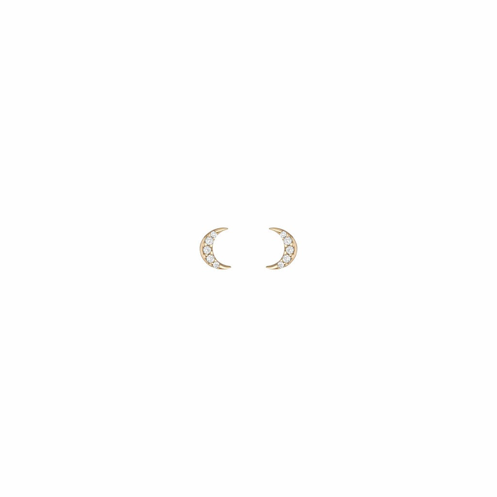 Universal Standard Aurate Lab Grown White Sapphire Moon Stud Earrings