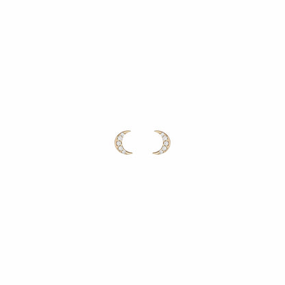 Universal Standard Aurate Lab Grown White Sapphire Moon Stud Earrings