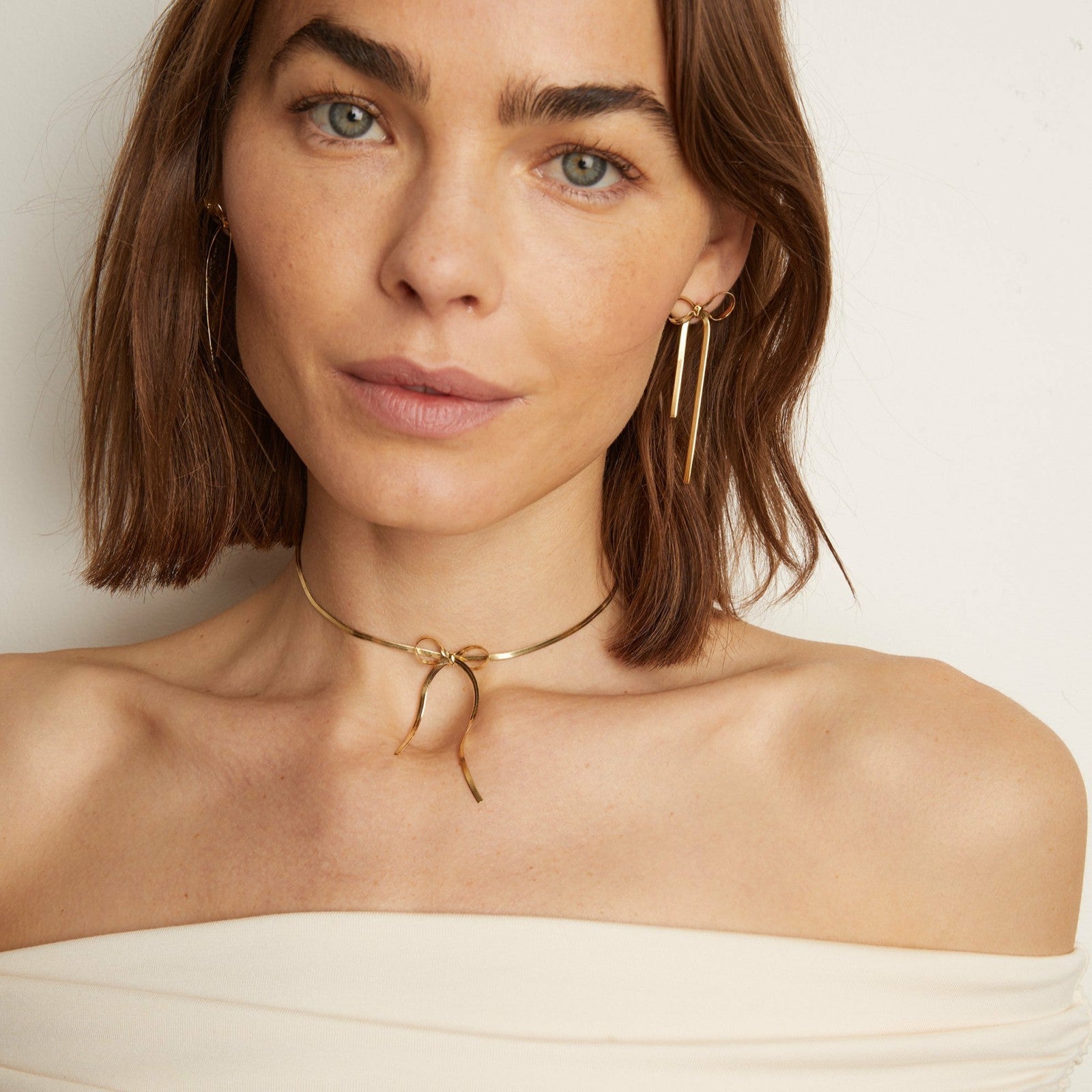 Universal Standard Aurate Herringbone Bow Choker