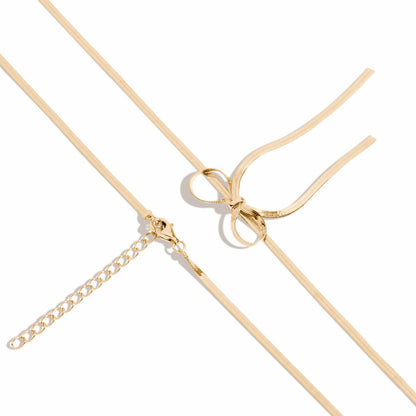 Universal Standard Aurate Herringbone Bow Choker