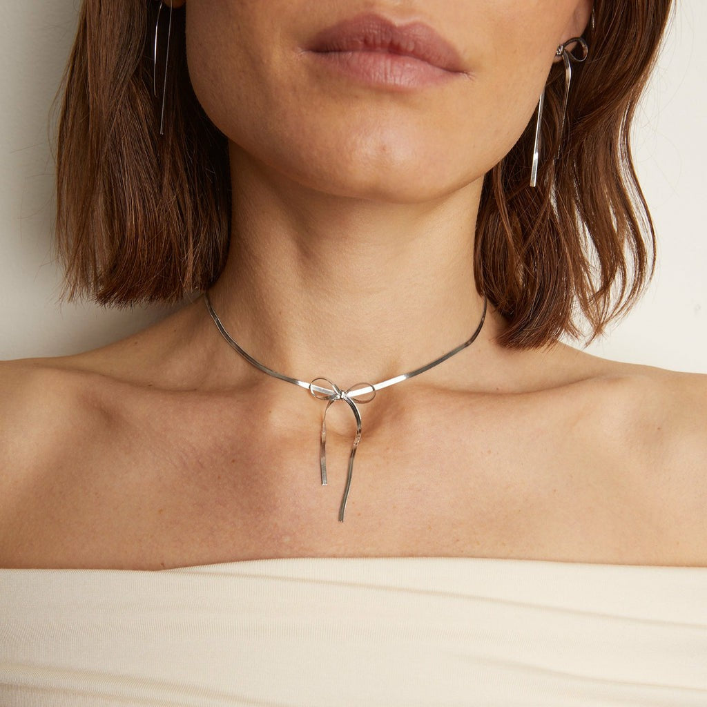 Universal Standard Aurate Herringbone Bow Choker
