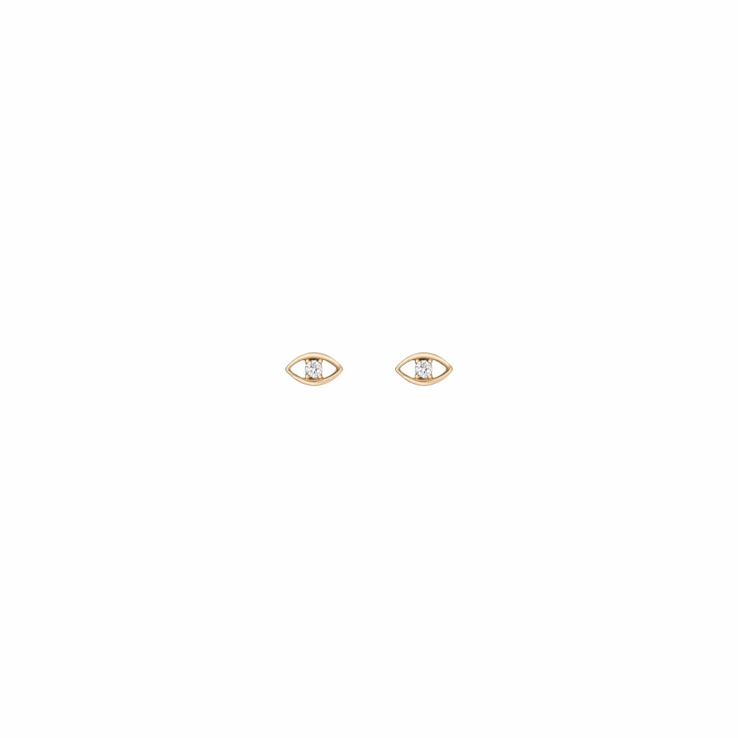 Universal Standard Aurate Lab Grown White Sapphire Evil Eye Stud Earrings