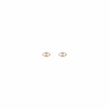 Universal Standard Aurate Lab Grown White Sapphire Evil Eye Stud Earrings