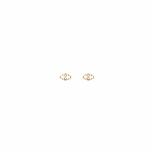 Universal Standard Aurate Lab Grown White Sapphire Evil Eye Stud Earrings