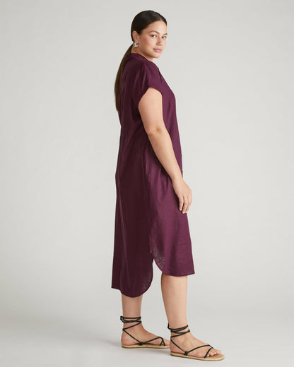 Universal Standard Dune Linen Blend Shirtdress - Acai