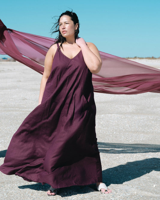 Universal Standard Kite Linen Blend Dress - Acai