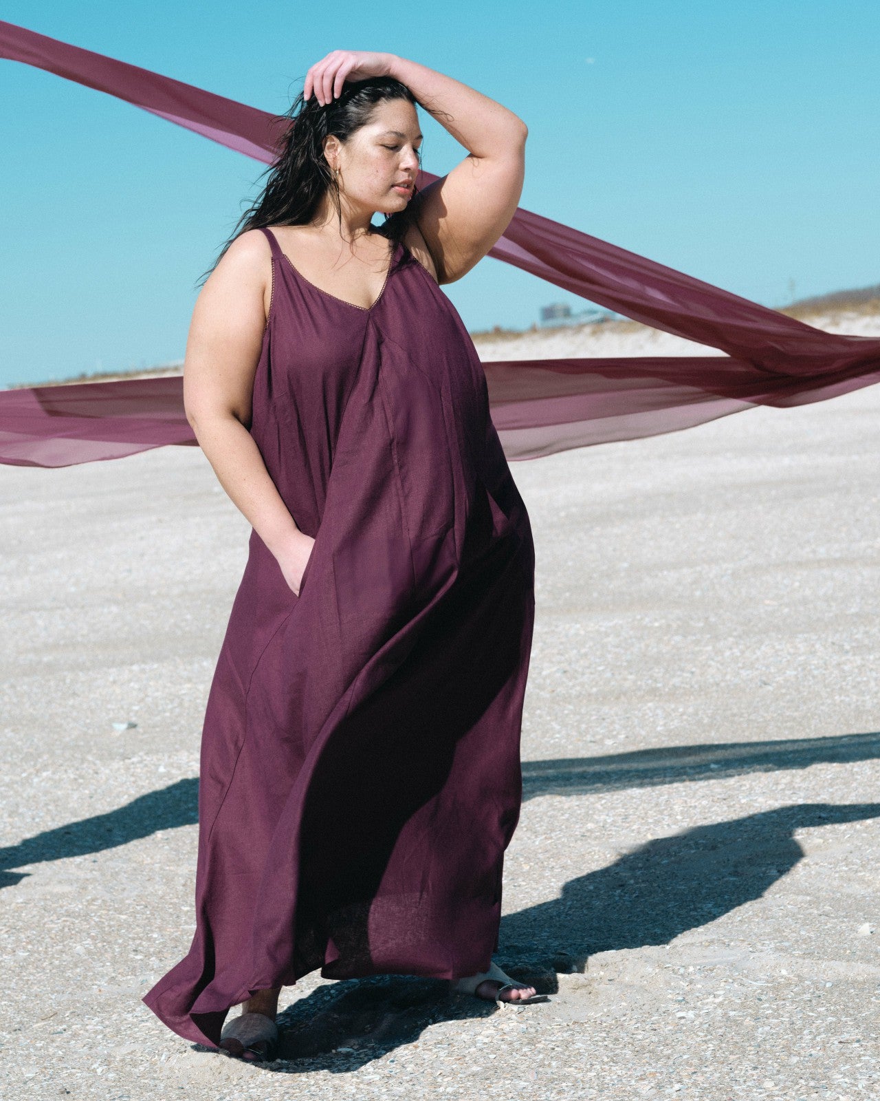 Universal Standard Kite Linen Blend Dress - Acai
