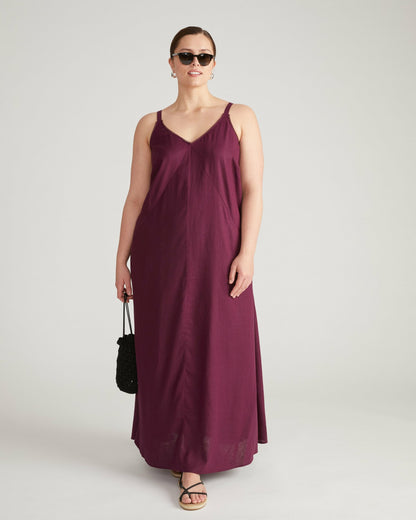 Universal Standard Kite Linen Blend Dress - Acai