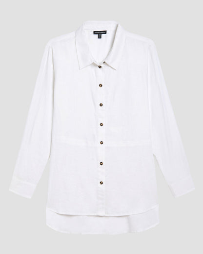 Universal Standard Dawn Linen Blend Hi Low Tunic - White