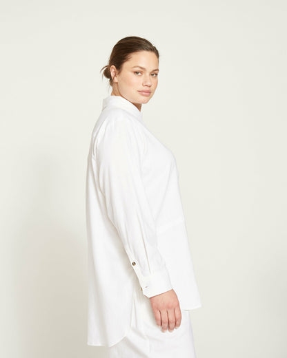 Universal Standard Dawn Linen Blend Hi Low Tunic - White