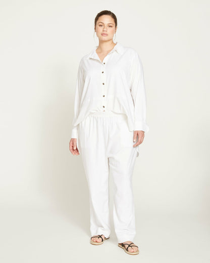 Universal Standard Dawn Linen Blend Hi Low Tunic - White