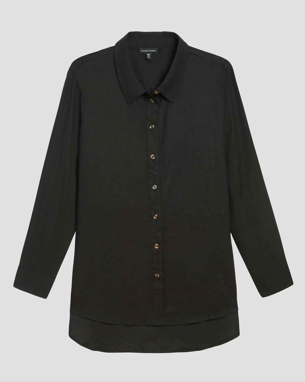 Universal Standard Dawn Linen Blend Hi Low Tunic - Black